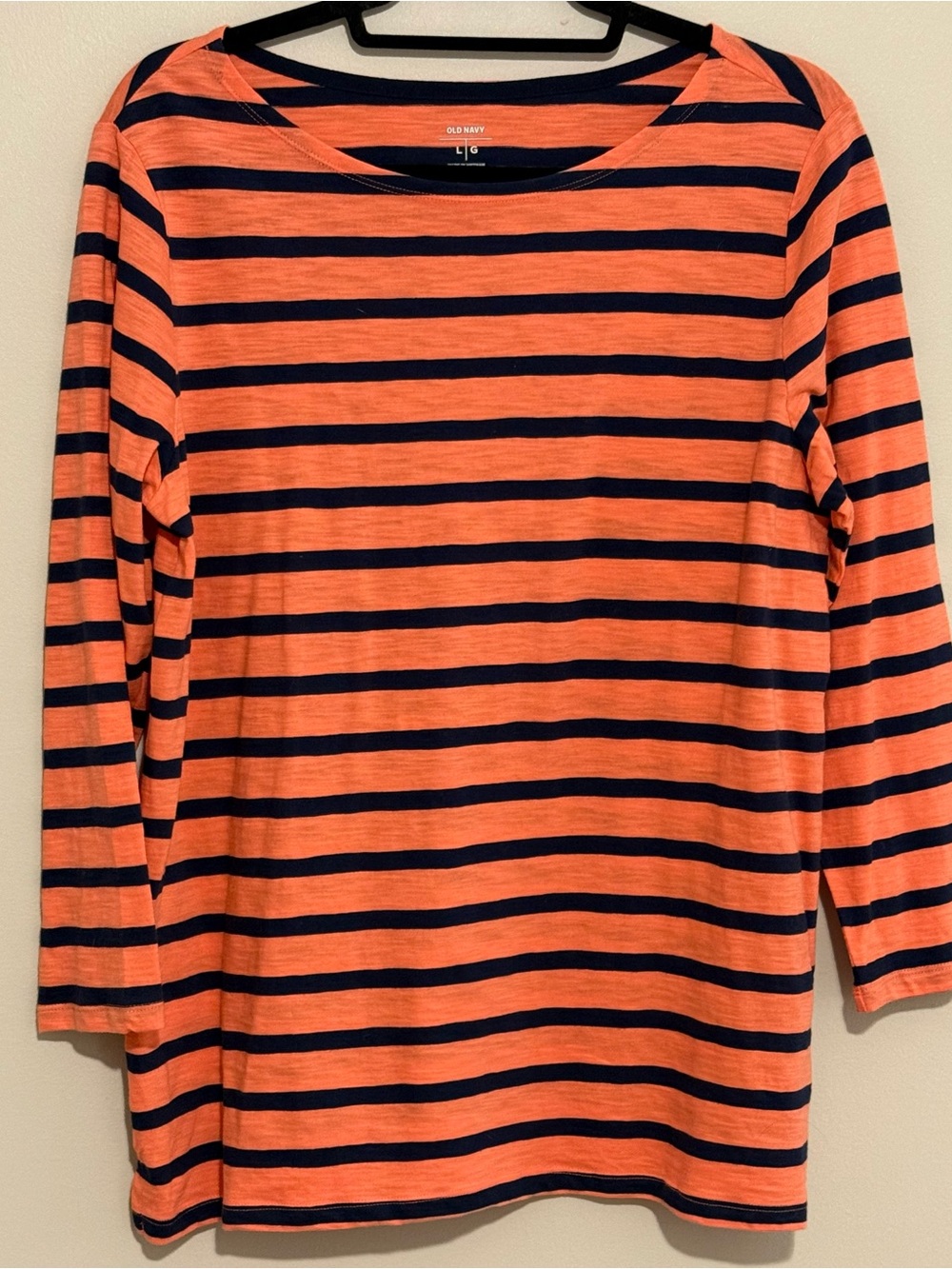Old Navy Orange and Navy Striped Tee